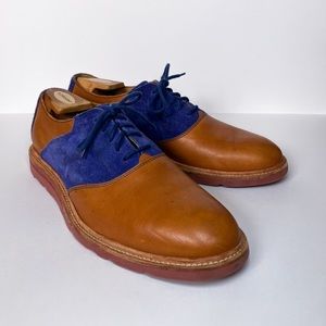 Men’s Cole Haan Summer Oxford Shoes Brown and Blue, Size 9.5M
